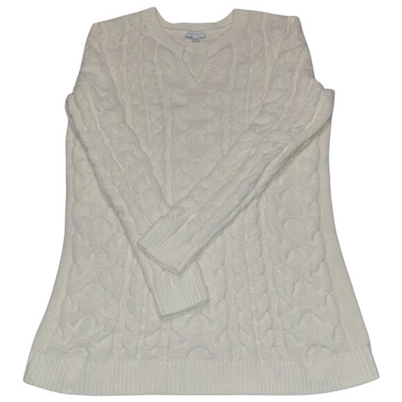 J.Jill Chenille Cable Knit Sweater | Soft Cream | Rustic Cozy Layer | Size S - Picture 1 of 6
